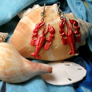 Maine  Lobster  Earrings. Hand Painted