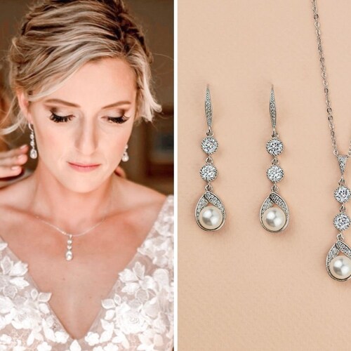 Pearl Bridal Jewelry Set Wedding Jewelry Set for Brides Etsy Australia
