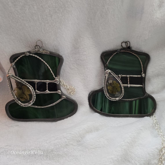 Leprechaun Hat, Handmade stained glass