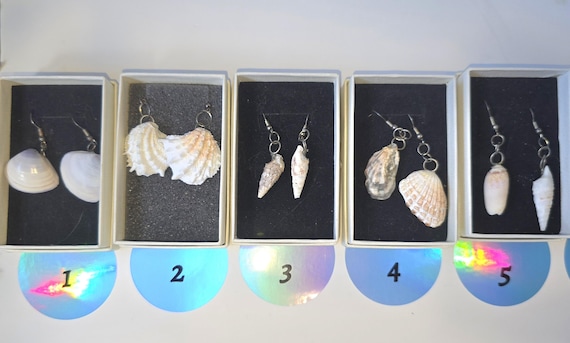 Handmade hand sourced seashell earrings