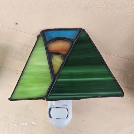 Stained-Glass mountain sunset nightlight
