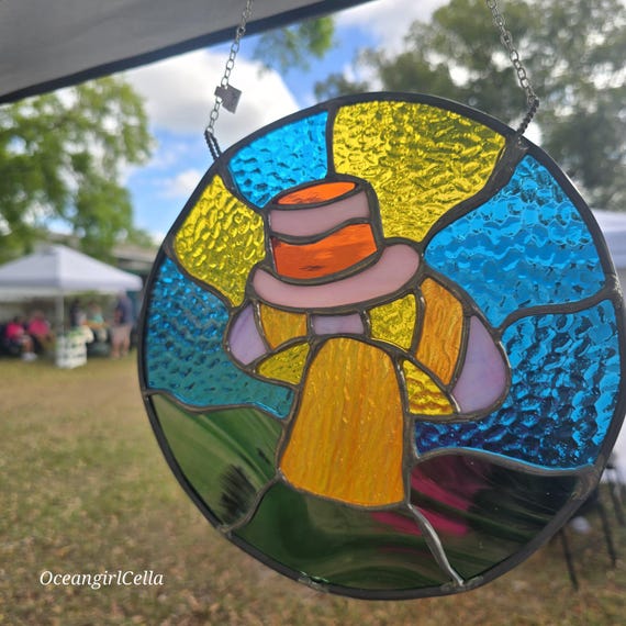 Stained Glass mushroom suncatcher