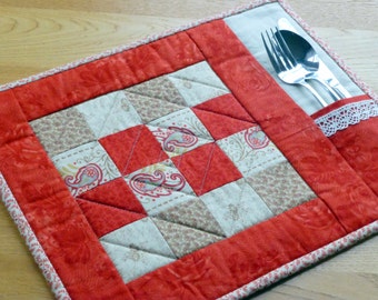 PDF Pattern for 6 Quilted Placemats & Coasters (Beginner)