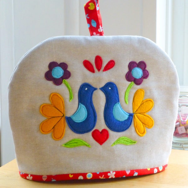 PDF Pattern: Folksy Tea Pot Cosy 11.5" x 9" (or made to measure)