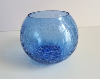 blue crackle glass crackle glass bowl cobalt blue vase glass flower vase colored glass collectible glass cobalt blue - Colored Glass Vases blue crackle glass crackle glass bowl cobalt blue vase glass flower vase colored glass collectible glass cobalt blue - Colored Glass Vases