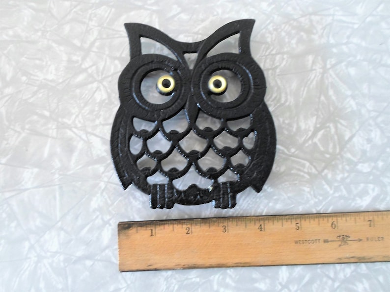 Owl Decor Cast Iron Trivet Owl Trivet Vintage Kitchen Etsy