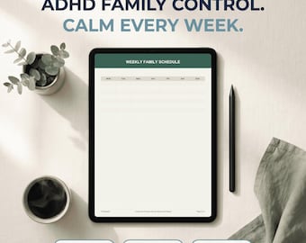 Family Command Center Printable, Weekly Schedule Planner PDF, Chore Chart, Household Organizer, Home Management (A4 + Letter)