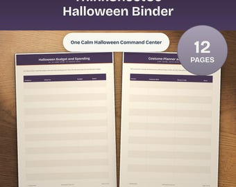 Halloween Binder Printable, Household Planner, Costume Budget Tracker, Party Menu Organizer, Trick Treat Checklist (A4 Letter)