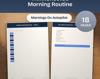Morning Routine Printable, Daily Checklist, ADHD Friendly Habit Builder (A4 + Letter)