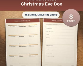 Christmas Eve Box Printable, Night Before Kit Labels, Family Activity Cards, Kids Countdown Gift Tags (A4 Letter)