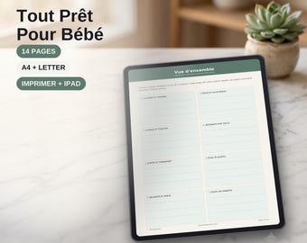 Liste de Naissance à Imprimer, Suivi des Cadeaux Bébé, Checklist Trousseau, Registre Remerciements PDF