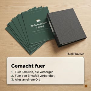 Dokumentenmappe Vorlage zum Ausdrucken, Wichtige Dokumente Ordner Familie, Unterlagen Organisieren PDF, Dokumenten Organizer A4 image 6