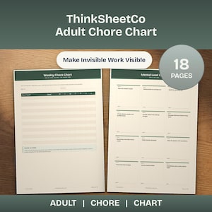 Fair Play Chore Chart Printable, Mental Load Cards, Couples Cleaning Schedule, Roommate Rotation, Household PDF