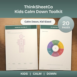 Kids Calm Down Toolkit Printable, Emotional Regulation Workbook PDF, Feelings Chart, Coping Corner Cards, Neurodivergent (A4)
