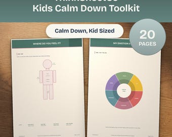 Kids Calm Down Toolkit Printable, Emotional Regulation Workbook PDF, Feelings Chart, Coping Corner Cards, Neurodivergent (A4)