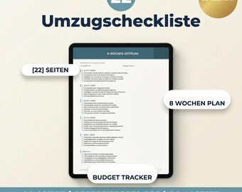 Umzugscheckliste zum Ausdrucken, Umzugsplaner PDF, Packliste, Adressänderung Tracker, Stressfreier Umzug (A4 + Letter)