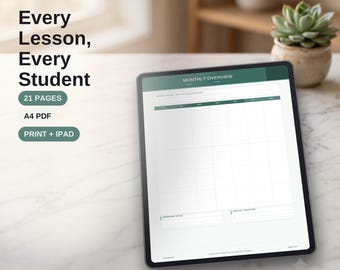 Teacher Planner 2026 2027 Printable, Lesson Plan PDF, Student Roster, Grade Tracker, Classroom Organizer (A4 + Letter)