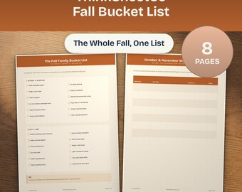 Fall Bucket List Printable, Autumn Family Activities Checklist, Kids Seasonal Pages, Cozy Weekend Plans (A4 Letter)