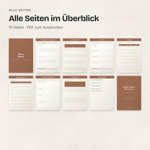 Alle 10 Seiten des Menüplaners als Raster.