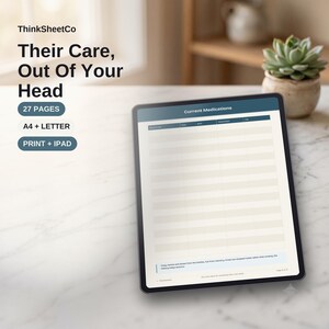 Caregiver Binder Printable, Elderly Care Planner PDF, Medication Log, Doctor Visit Notes, Aging Parents Organizer (A4 + Letter)