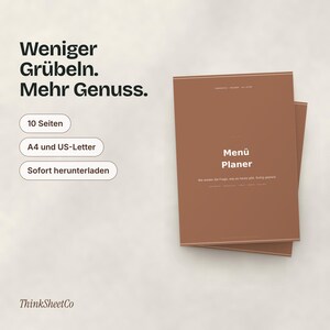 Deckblatt und Abschlussseite des Menüplaners.