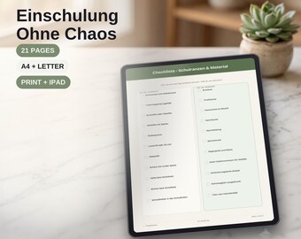 Erinnerungsbuch Einschulung Vorlage, Erster Schultag Planer PDF, Schulkind Andenken Familie, Schulanfang Heft (A4 + Letter)