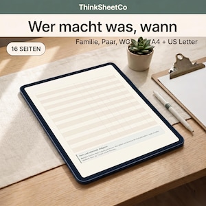 Putzplan zum Ausdrucken, Reinigungsplan Vorlage, Haushaltsplan Kinder, Familien Wochenplan, Belohnungssystem PDF