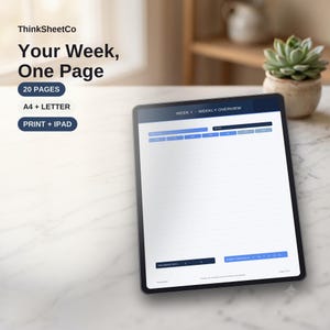 Weekly Planner Printable, Undated Time Blocking, ADHD Habit Builder (A4 + Letter)