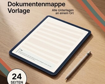Dokumentenmappe Vorlage zum Ausdrucken, Wichtige Dokumente Ordner Familie, Unterlagen Organisieren PDF, Dokumenten Organizer A4