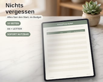 Baby Erstausstattung Checkliste zum Ausdrucken, Anschaffungen Budgetplaner, Ausstattung Liste, A4 A5 PDF