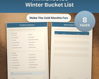 Winter Bucket List Printable, Family Snow Day Activities, Kids Seasonal Cards, Cozy January Plans (A4 Letter)