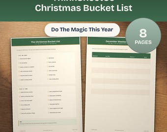 Christmas Bucket List Printable, Family Holiday Activities Checklist, Kids Festive Cards, Cozy December Plans (A4 Letter)