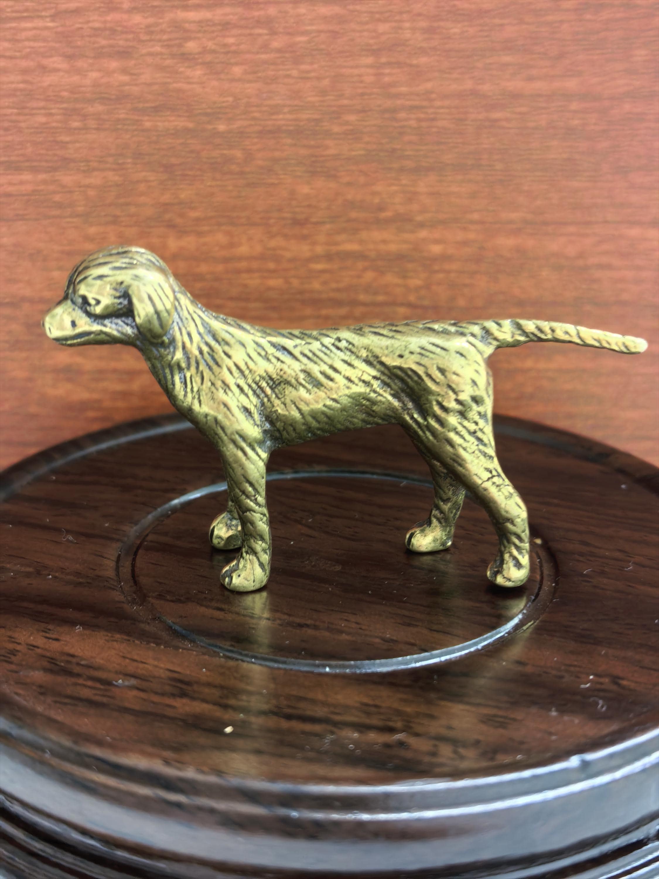 2 pieces Brass Hound Dog Figurine Tea Pet Ornament Desk Decor Collectible