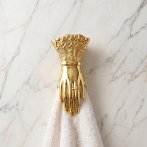 Väggklämma i antik mässing, utsmyckad handdukshållare, dekorativt pappersspänne, present till bokälskare, heminredning i vintagestil, unik mässingskrok