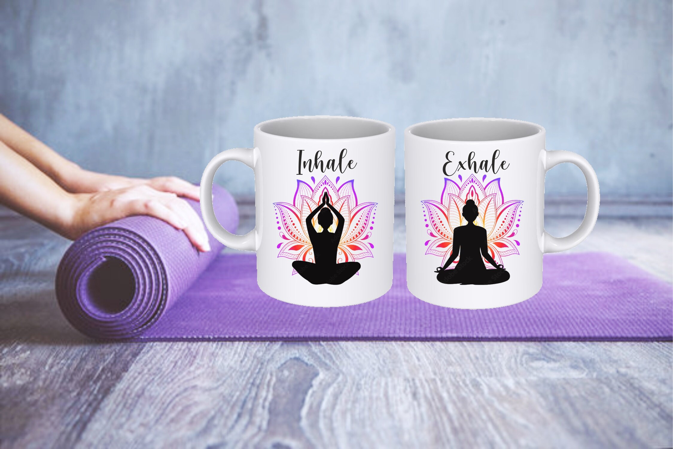 Yoga pose mug Yoga inhale exhale yoga pose namaste mug gift - MadeMe
