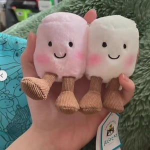 Amuseables Jelly cat Duo de guimauves inspirées du duo de peluches – des compagnons câlins doux et sucrés