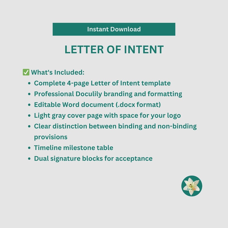 Letter of Intent Template | Business Transaction LOI | Acquisition ...