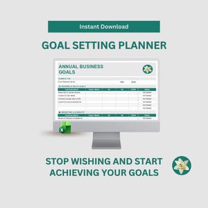 Planificador de objetivos en Excel / Objetivos anuales, trimestrales y semanales para pequeñas empresas / Panel de control de progreso / Seguimiento de la productividad