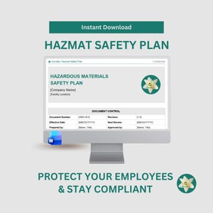 Hazmat Safety Plan Template | Hazardous Materials | OSHA Compliance | Safety Document | US Letter Size