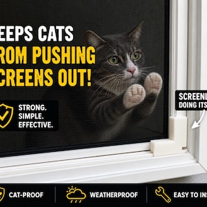 ScreenLock Window Screen Clips (4-Pack)| Cat-Proof Retainers, Outdoor ASA Plastic
