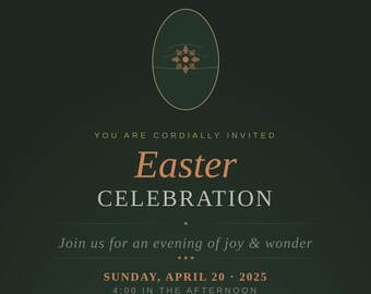 Trio Easter Invitation Templates, Editable Canva Spring Party (5x7 Digital Invite)