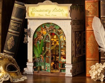 DIY Bücherecke Kit Blossomary Atelier Hölzernes Miniatur Haus Kit Garten Gewächshaus Bücherregal Bücherregal Dekor Kreatives Geschenk