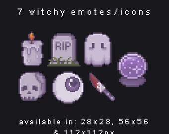7 witchy emotes/icons ⸝⸝ twitch - youtube - discord - etc. ⸝⸝