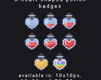 8 heart potion subscriber / sub badges  ⸝⸝ twitch - youtube - discord - etc. ⸝⸝