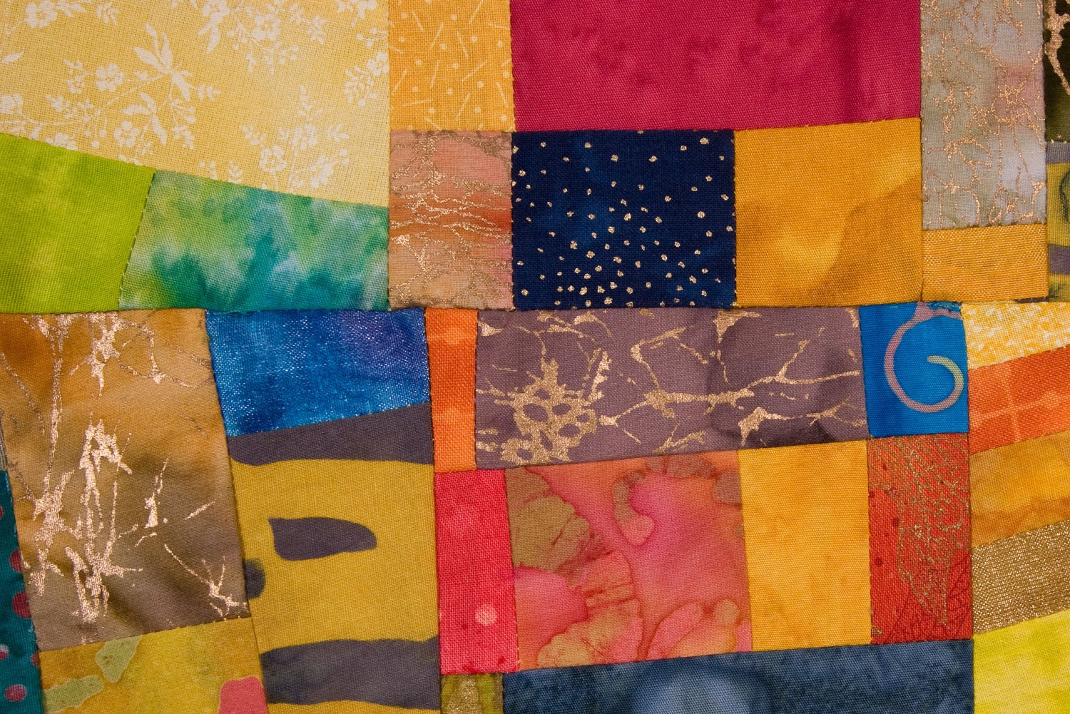 Large Modern Art Quilt Wall Hanging//sun Day//fine Art Quilt in Yellows