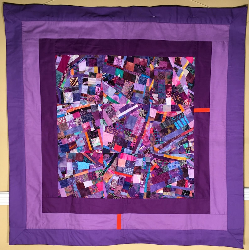 Modern Art Quilt Wallhanging//purple Fine Art Quilt Collage//home Decor//quilt Art//lavender