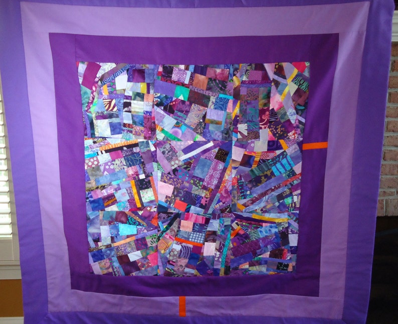 Modern Art Quilt Wallhanging//purple Fine Art Quilt Collage//home Decor//quilt Art//lavender