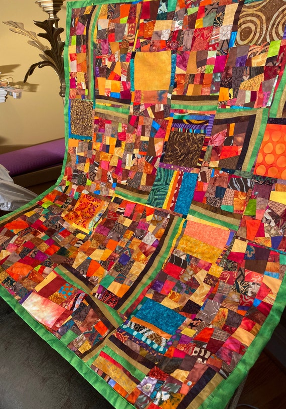 Original Collage Art Quilt//modern Abstract Quilt in Autumn Etsy