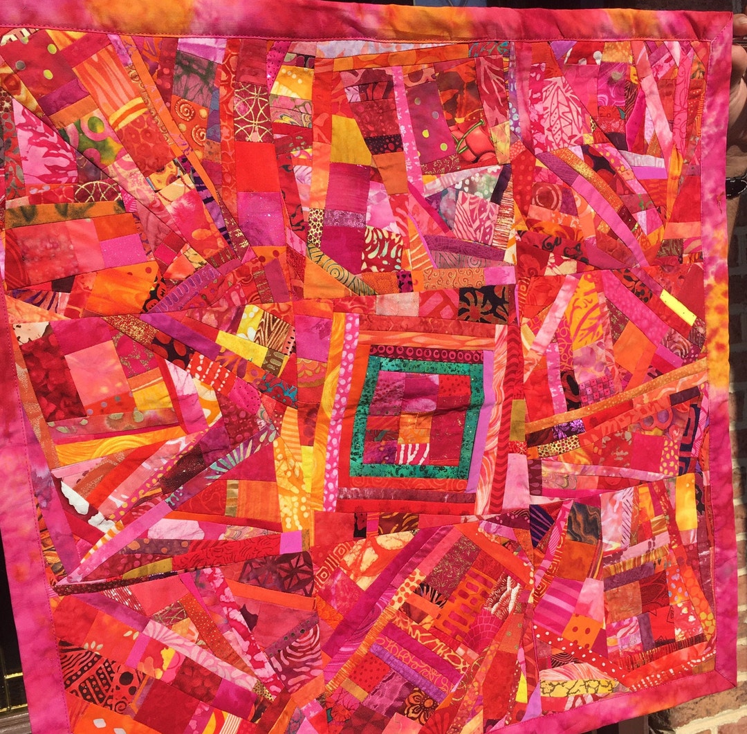 Contemporary Quilt Wall Hanging//modern Art Quilt//improv Quilt