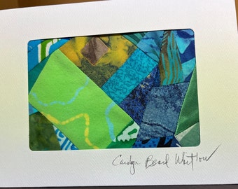 Quilt Card//Art Quilt Blank Notecard//Mini Art Quilt//Art Card//Thank You Note//Greeting Card//Thank You Gift//FREE SHIPPING